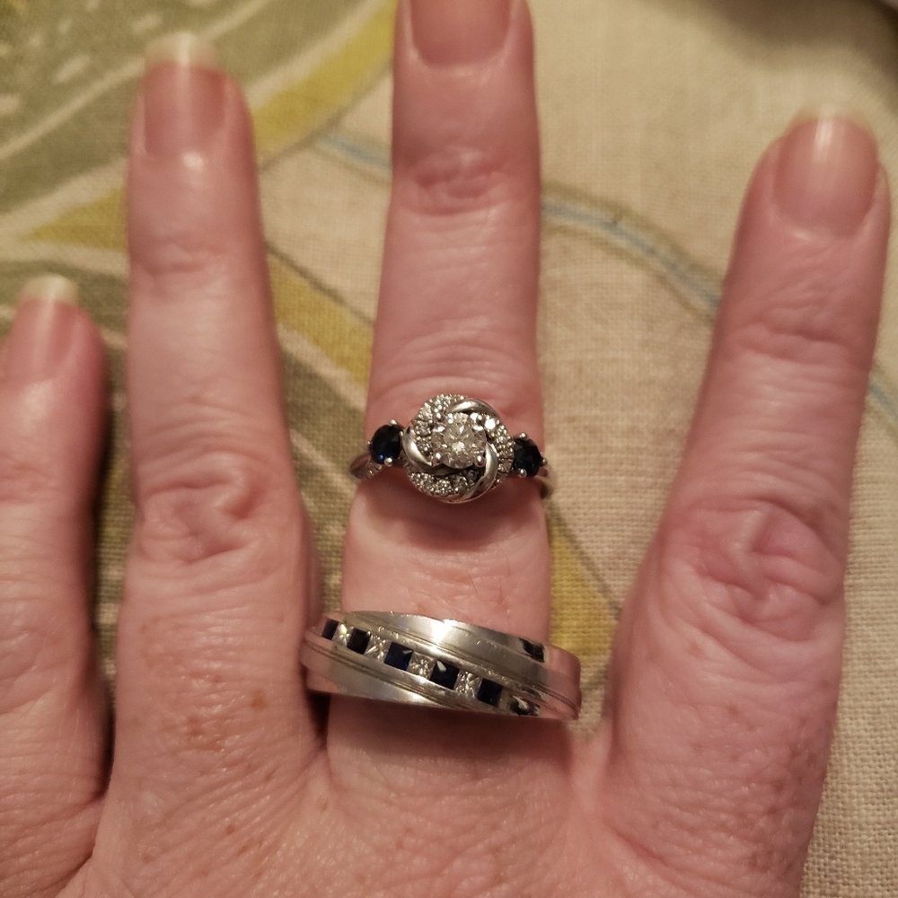 Vera Wang men and womens wedding band set